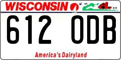 WI license plate 612ODB