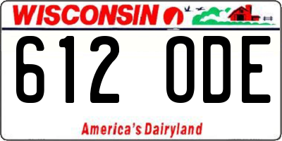 WI license plate 612ODE