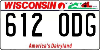 WI license plate 612ODG