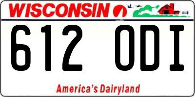 WI license plate 612ODI