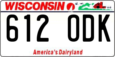 WI license plate 612ODK