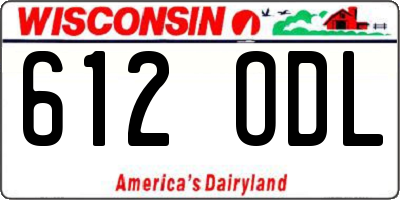 WI license plate 612ODL