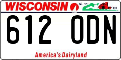 WI license plate 612ODN
