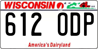 WI license plate 612ODP