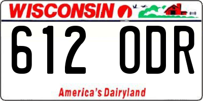 WI license plate 612ODR