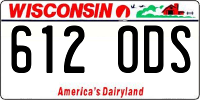 WI license plate 612ODS