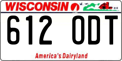 WI license plate 612ODT