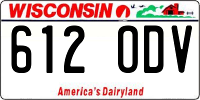 WI license plate 612ODV
