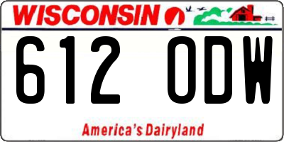 WI license plate 612ODW