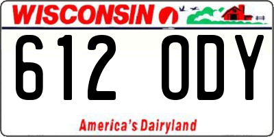 WI license plate 612ODY