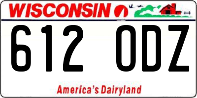 WI license plate 612ODZ