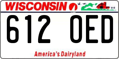 WI license plate 612OED