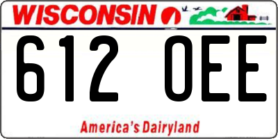 WI license plate 612OEE