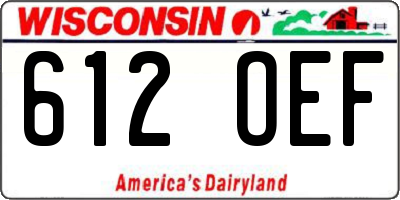 WI license plate 612OEF