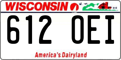 WI license plate 612OEI