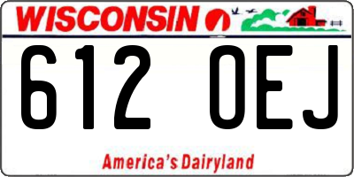WI license plate 612OEJ