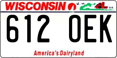 WI license plate 612OEK