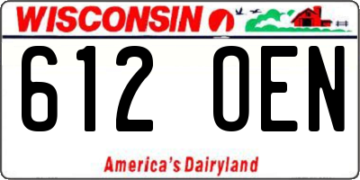 WI license plate 612OEN
