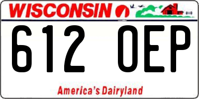 WI license plate 612OEP
