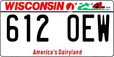 WI license plate 612OEW