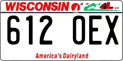 WI license plate 612OEX