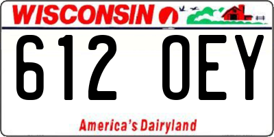 WI license plate 612OEY