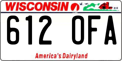 WI license plate 612OFA