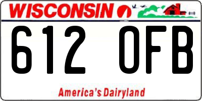 WI license plate 612OFB