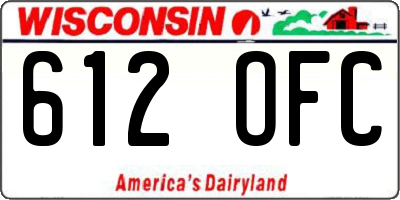 WI license plate 612OFC