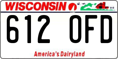 WI license plate 612OFD