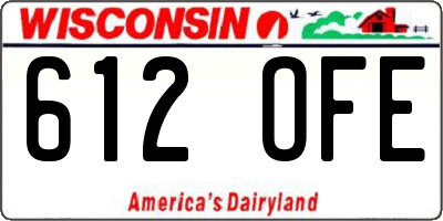 WI license plate 612OFE