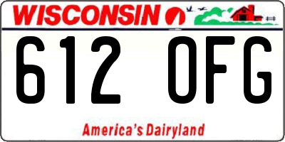 WI license plate 612OFG