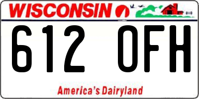 WI license plate 612OFH
