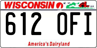 WI license plate 612OFI