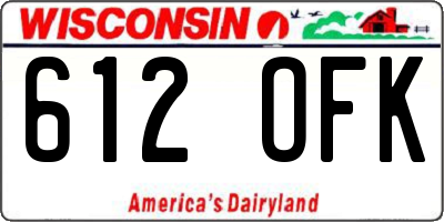 WI license plate 612OFK