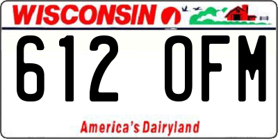 WI license plate 612OFM