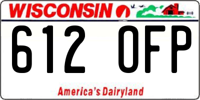 WI license plate 612OFP