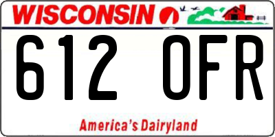 WI license plate 612OFR