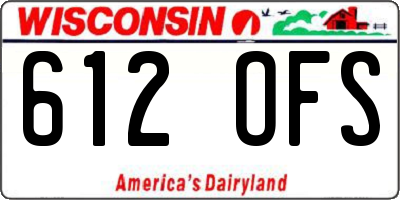 WI license plate 612OFS