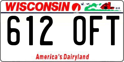 WI license plate 612OFT