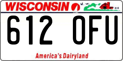 WI license plate 612OFU