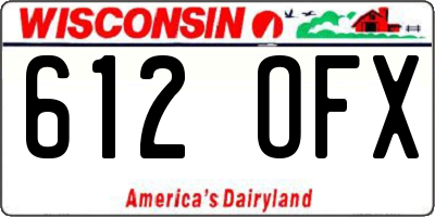 WI license plate 612OFX