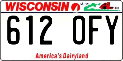 WI license plate 612OFY