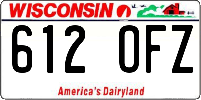 WI license plate 612OFZ