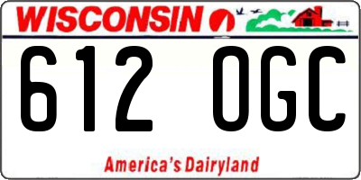 WI license plate 612OGC