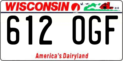 WI license plate 612OGF