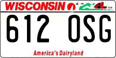 WI license plate 612OSG