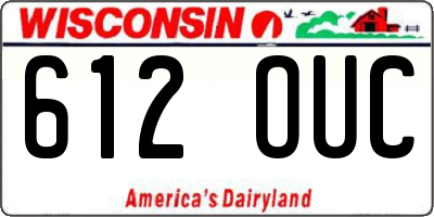 WI license plate 612OUC
