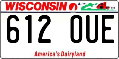 WI license plate 612OUE