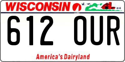WI license plate 612OUR